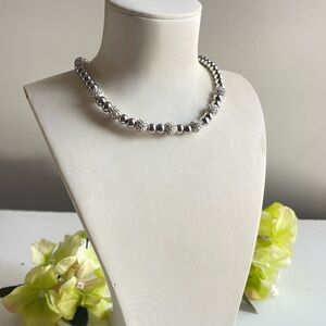 Michael Kors Elegant Silver Beaded Necklace